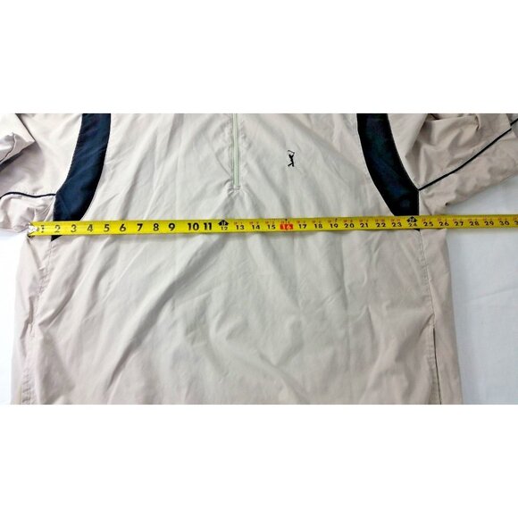 PGA Tour Beige 1/4 Zip Windbreaker Pullover Jacket Detachable Sleeves Mens XXL - Picture 4 of 7